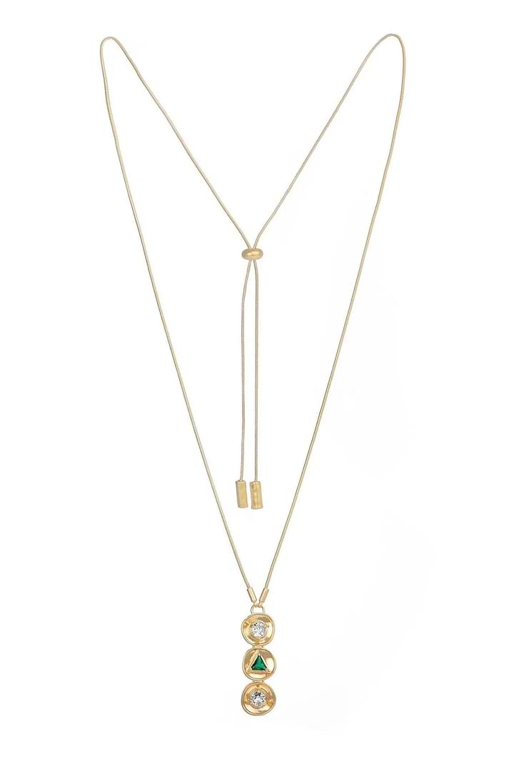 Divine Three Charm Pendant Necklace Green