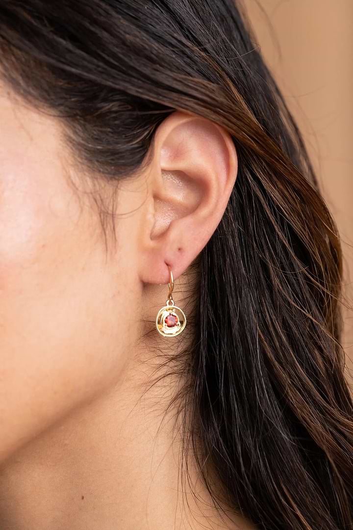 Divine Multi Charm Earrings Red