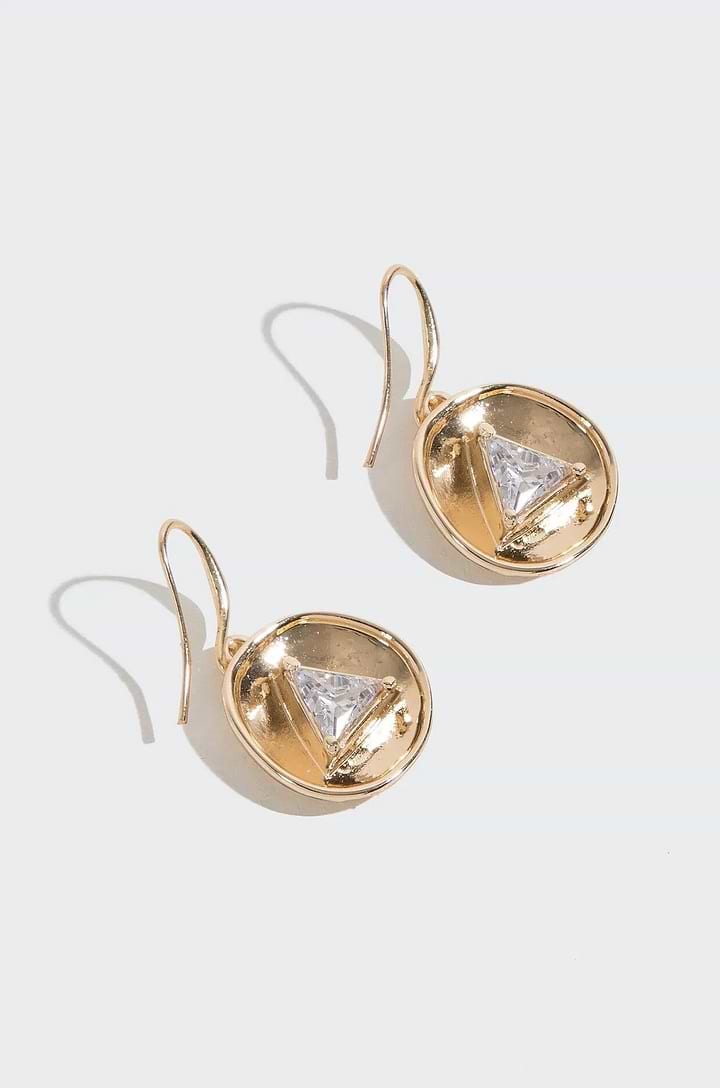 Divine Gem Drop Earrings Gold