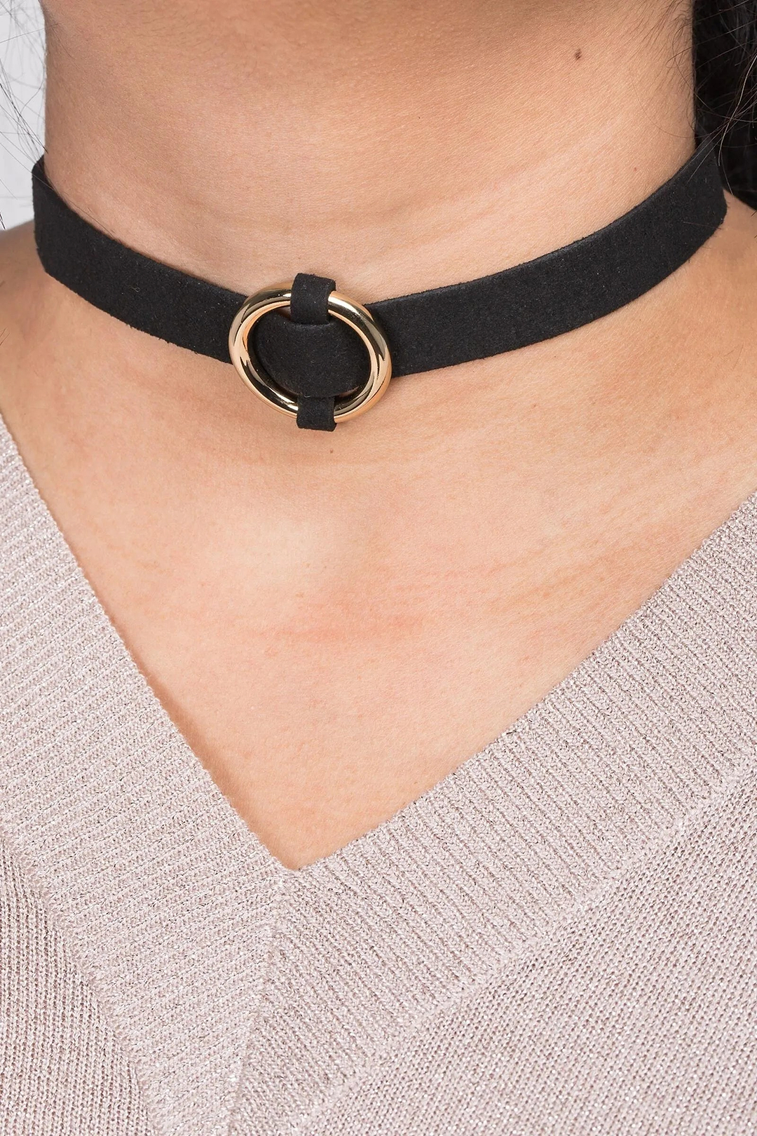 Ring Choker Necklace Black