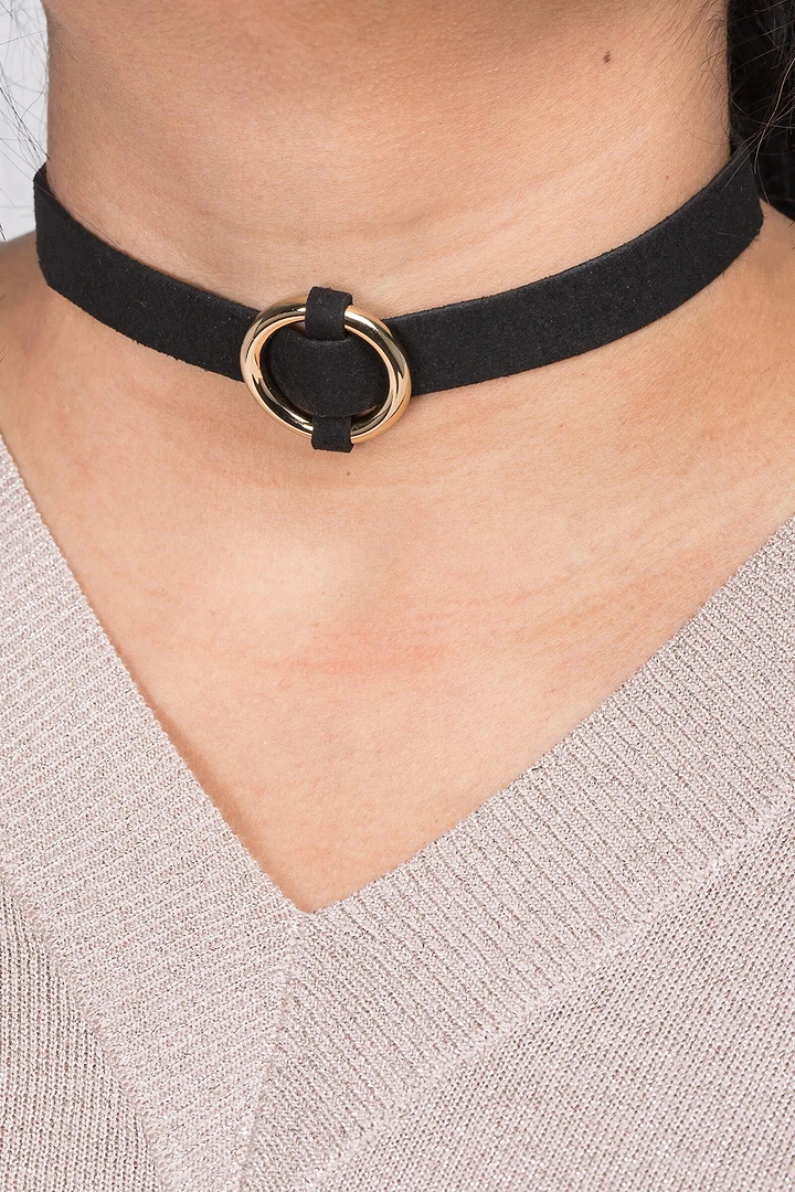 Ring Choker Necklace Black