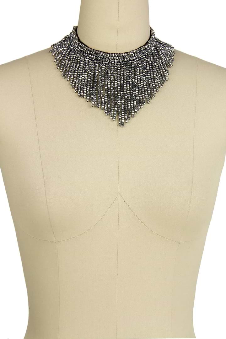 Beaded Choker Silver