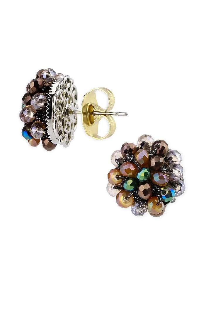 Raspberry Cluster Stud Earring Dark Multi