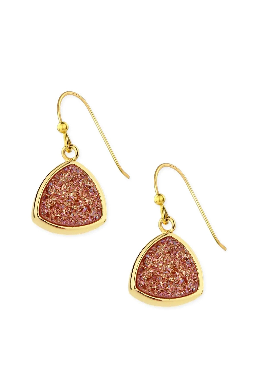 Triangle Dangle Druzy Earring Firebrick
