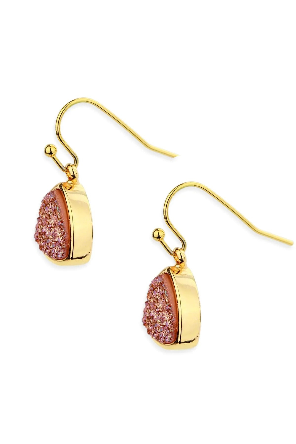 Triangle Dangle Druzy Earring Firebrick