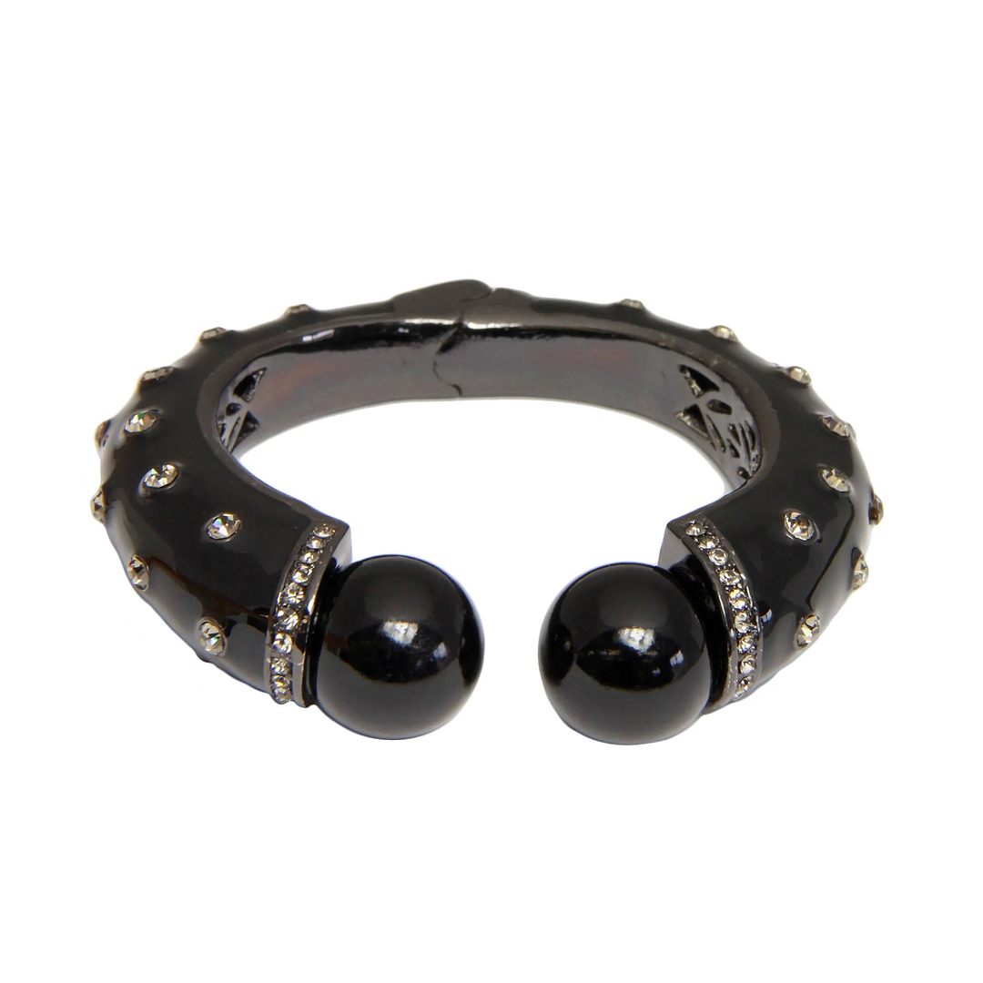 Crystal Cuff Bracelet Black