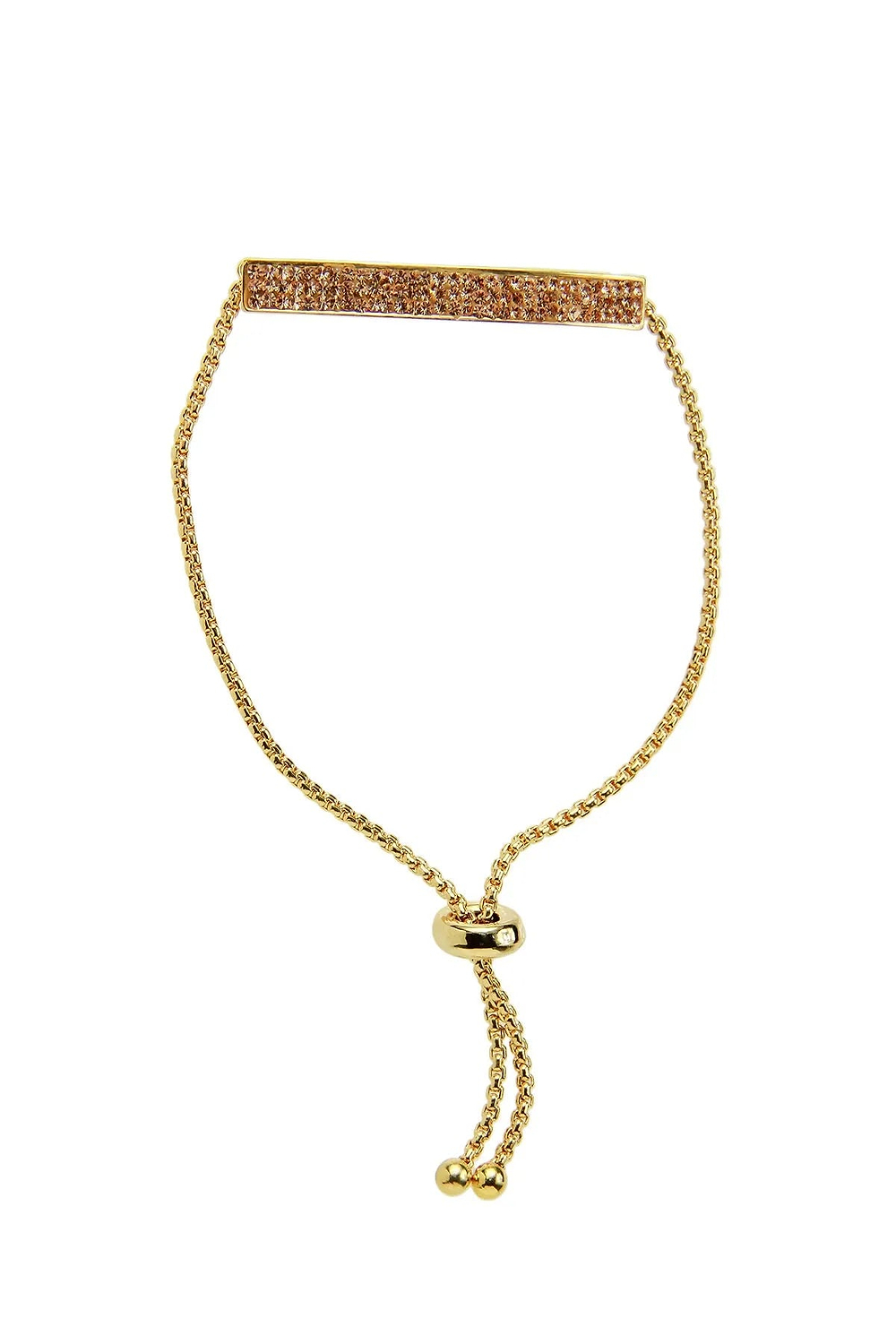 Dainty Crystal Bar Bracelet Gold