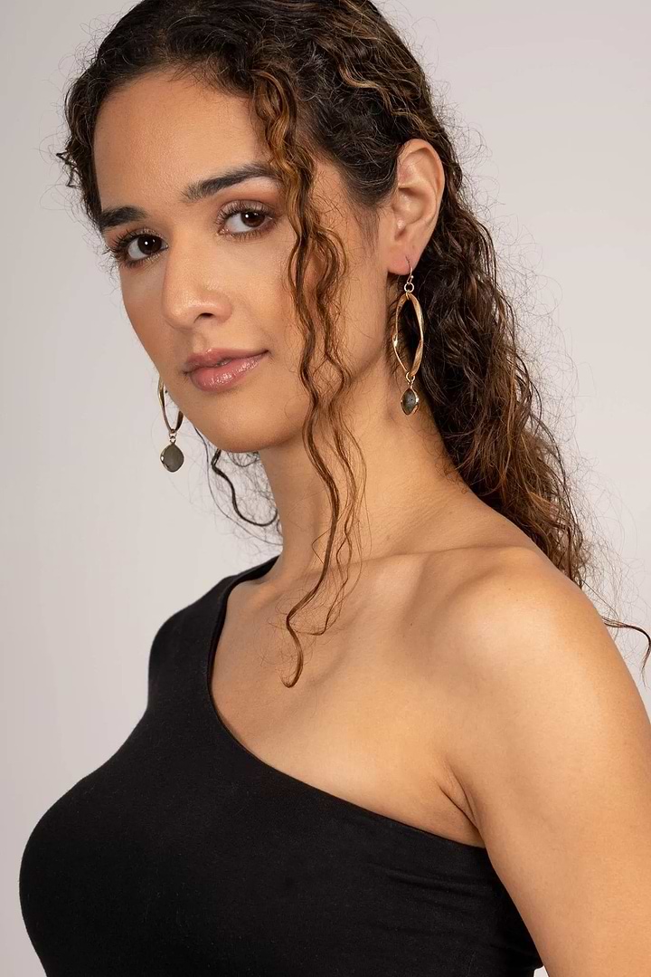 Ella Gemstone Drop Earrings Dim Grey