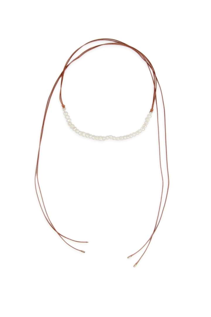 Pearl Choker Necklace Coral