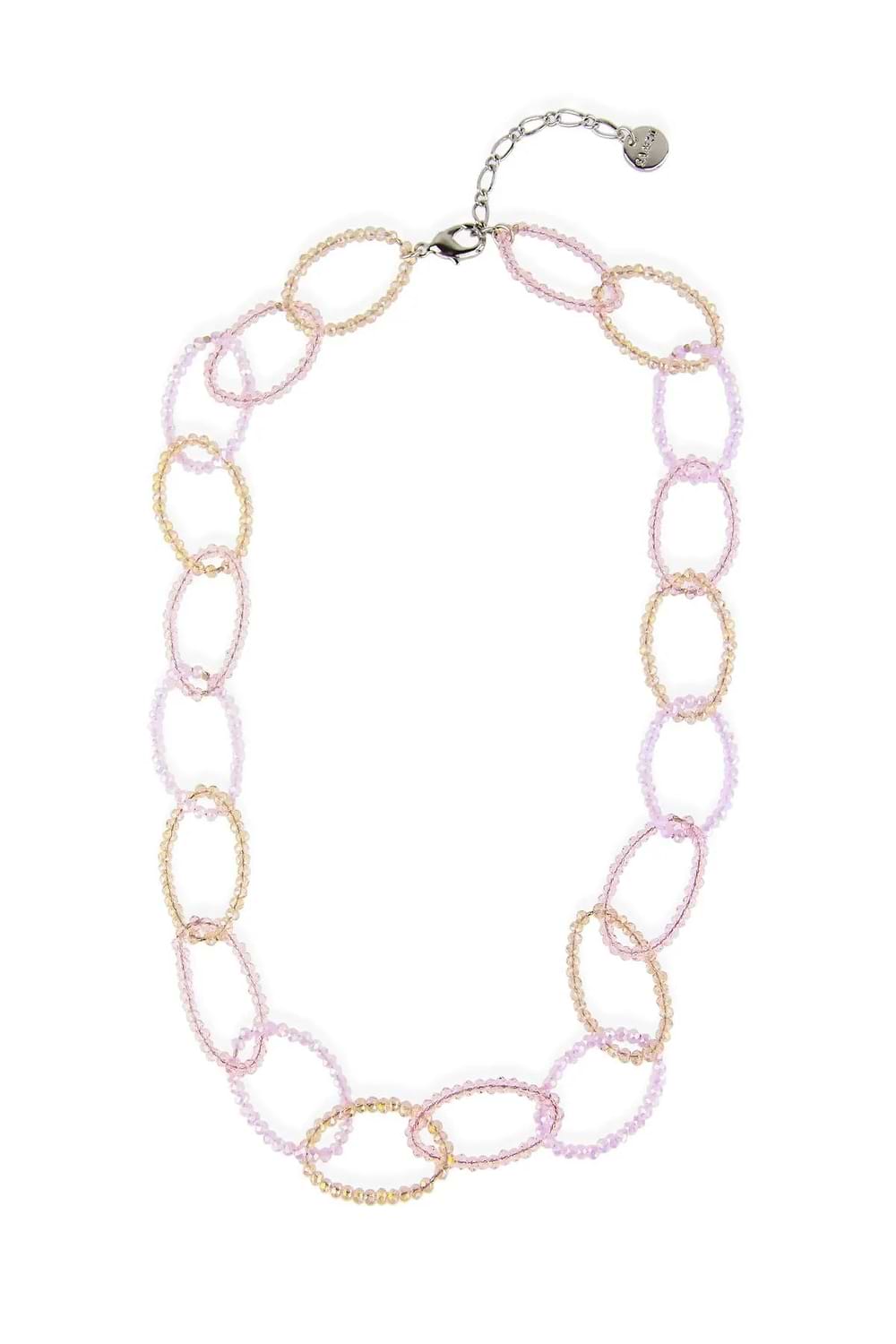 Sampark Oval Linked Collar Necklace Light Pink