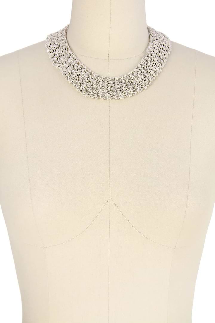 Crochet Chain Short Necklace Beige