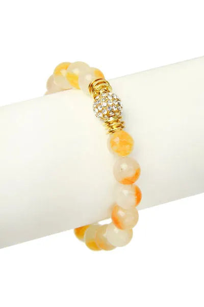 Semi-precious Stones Hope Bracelet Orange Gold