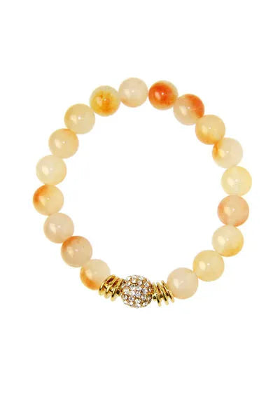 Semi-precious Stones Hope Bracelet Orange Gold