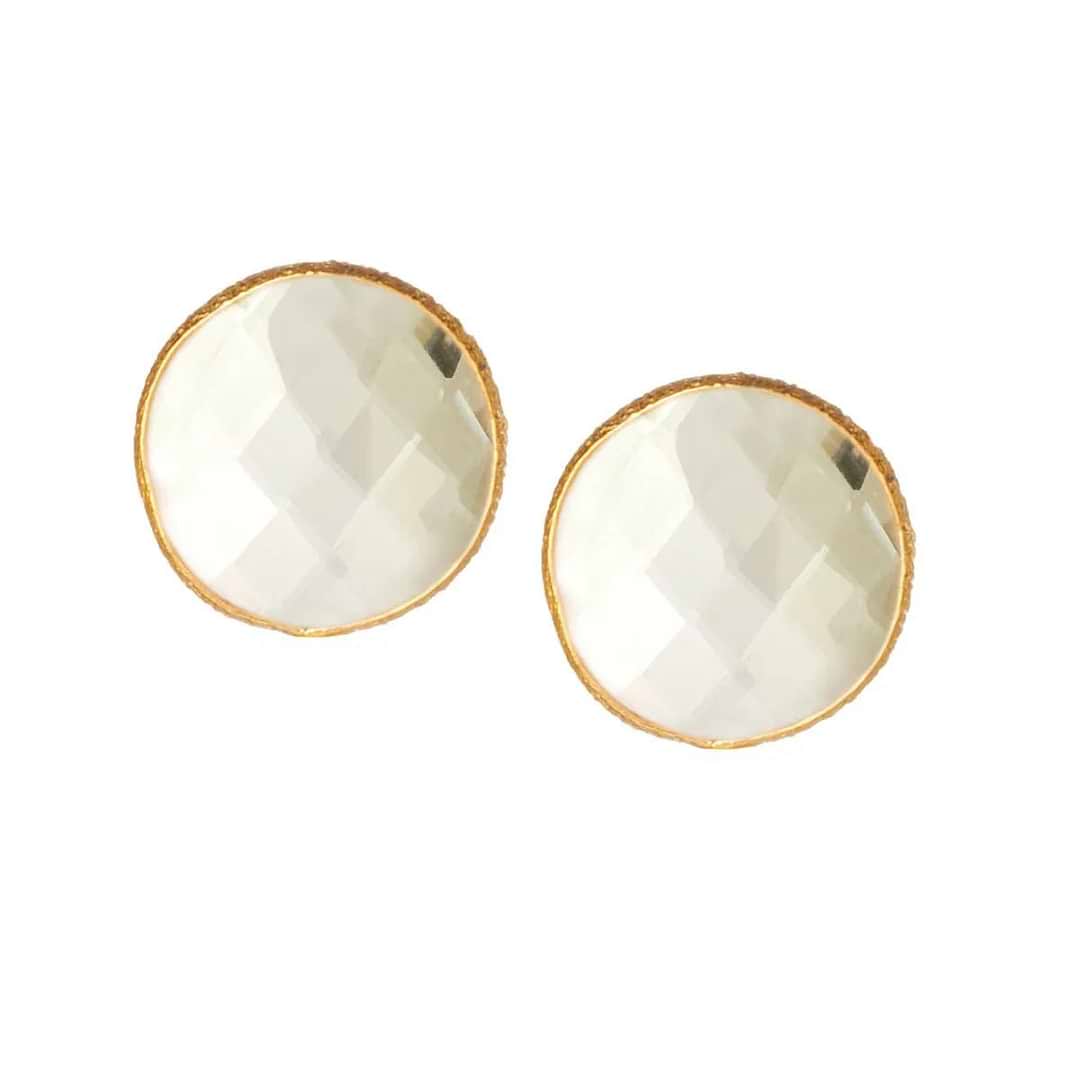 Mini Stud Gemstone Earrings Ivory