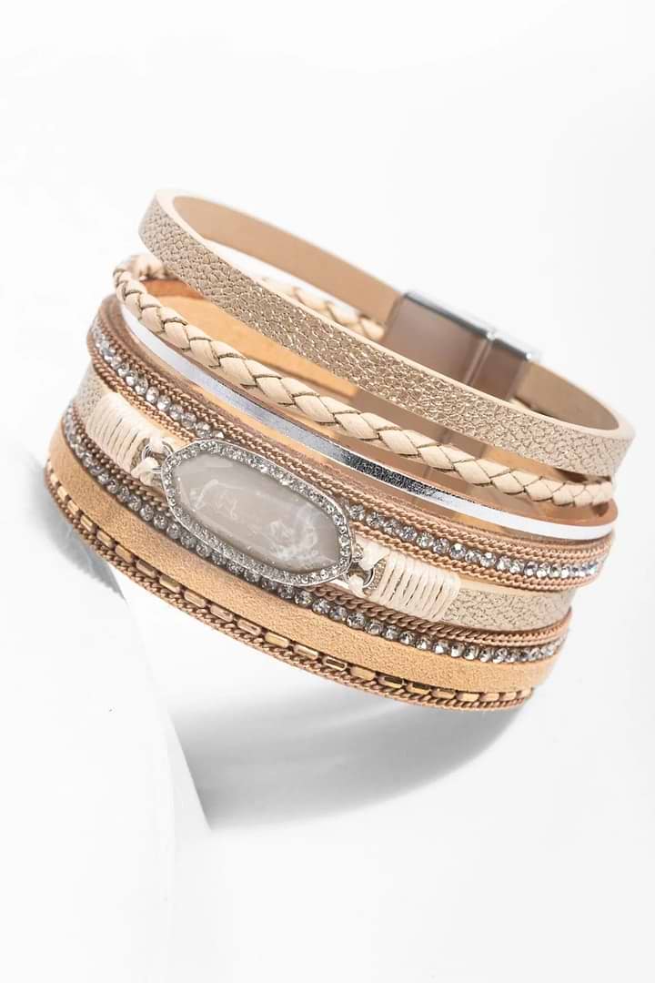 Reno Leather Bracelet Navajo White
