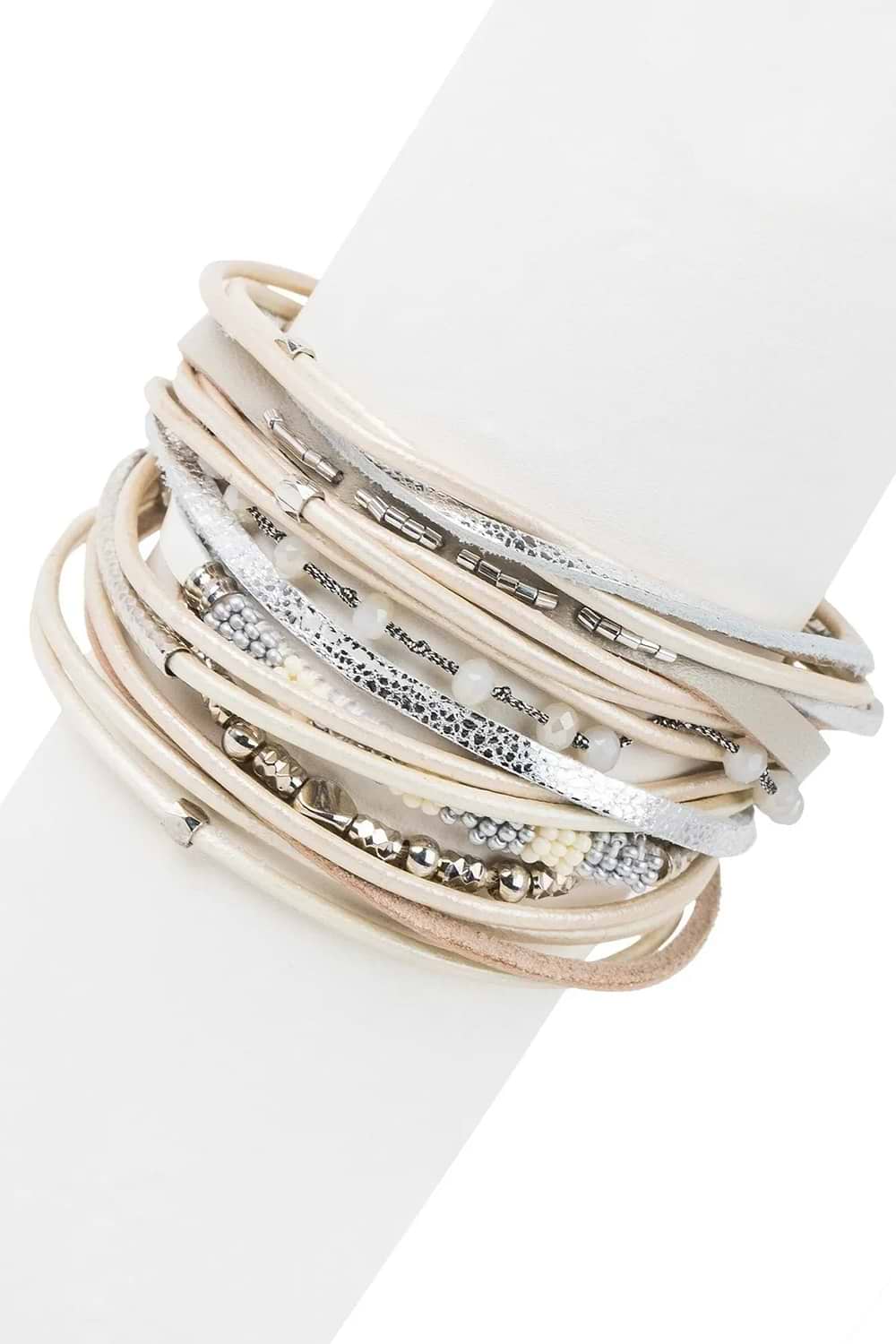 Laguna Beach Leather Bracelet Ivory