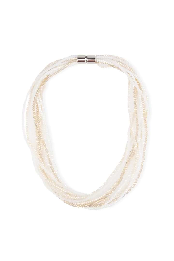 Multi Strand Ombre Crystal Necklace - White