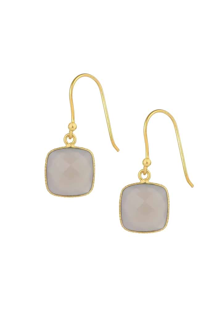 Cushion Gemstone Earring - Gray