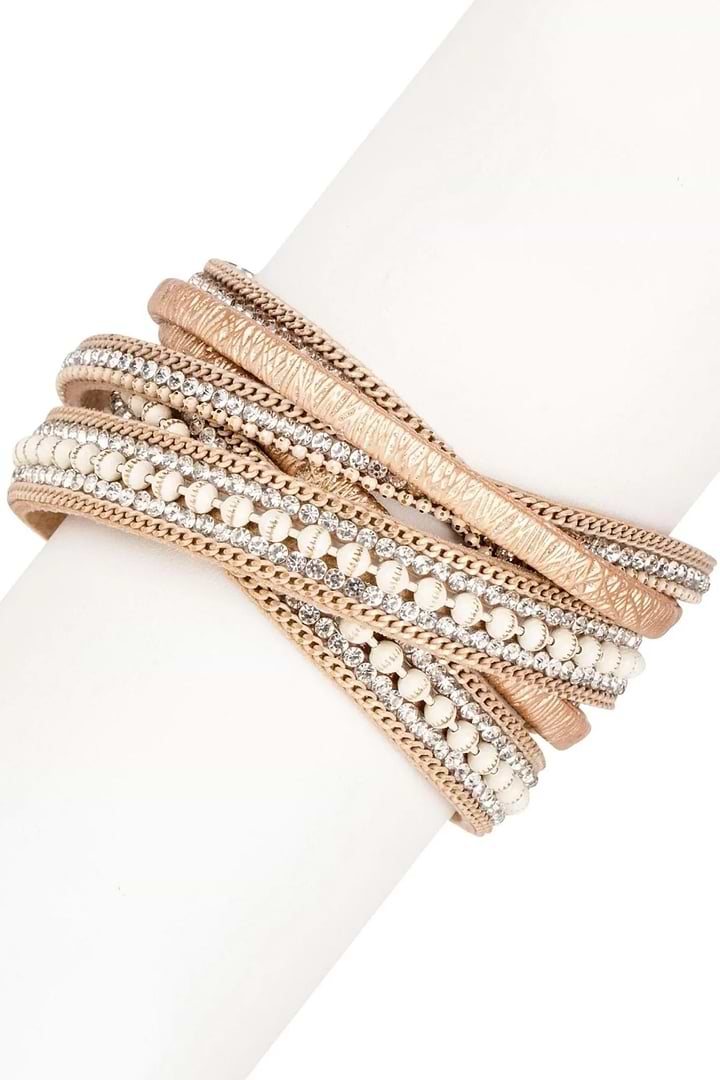 Hilton Double Wrap Bracelet Bisque
