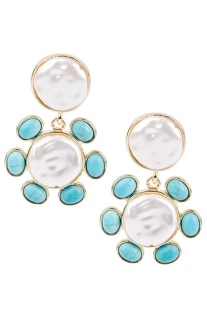 Cadence Pearl Earring Turquoise