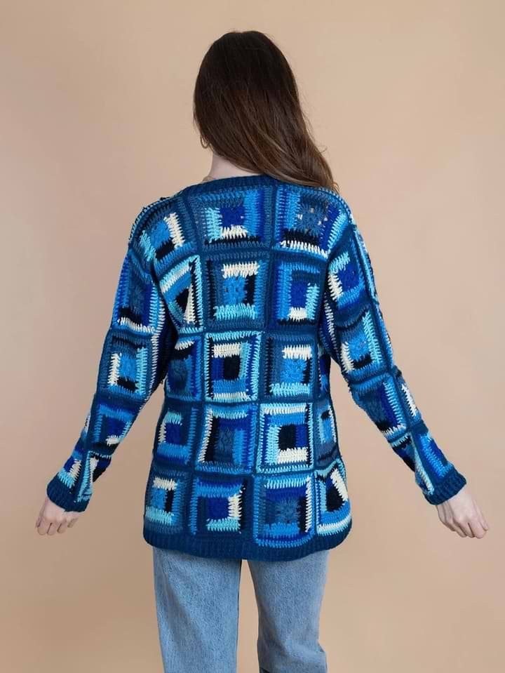 Marrakesh Crochet Short Jacket Blue