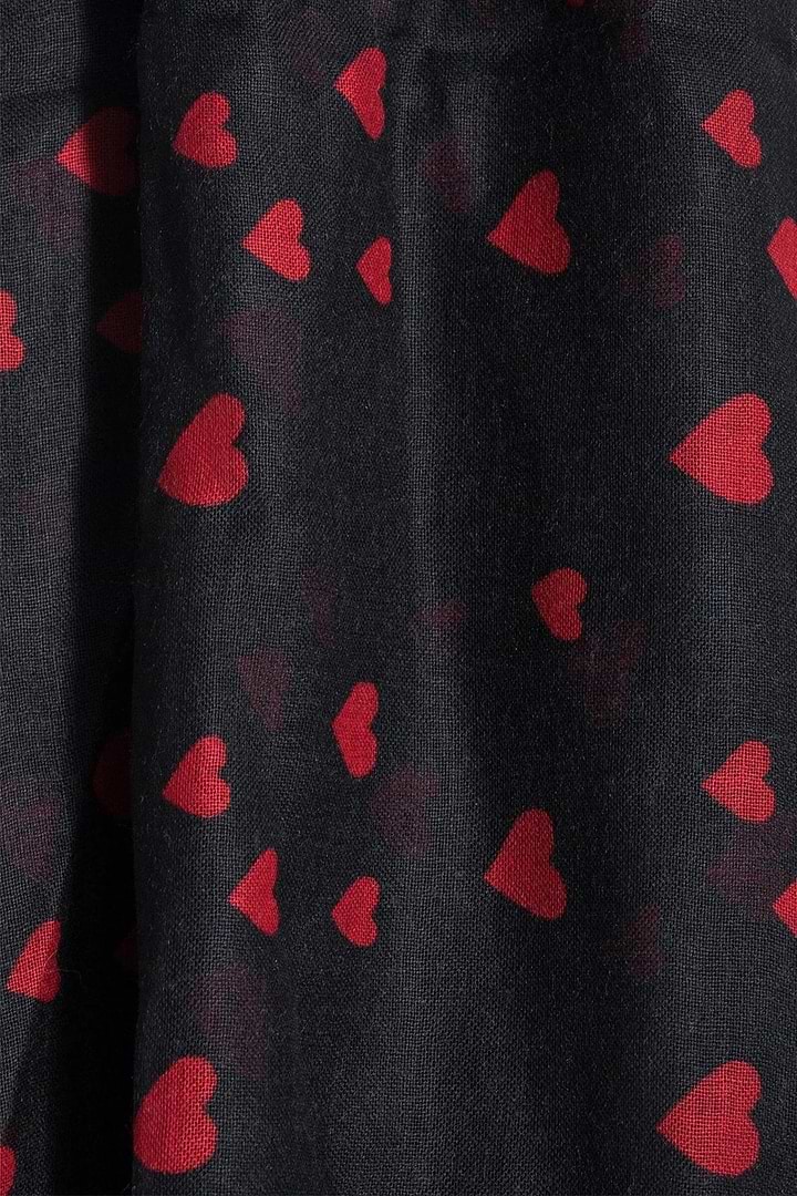 Wool Heart Scarf - Black