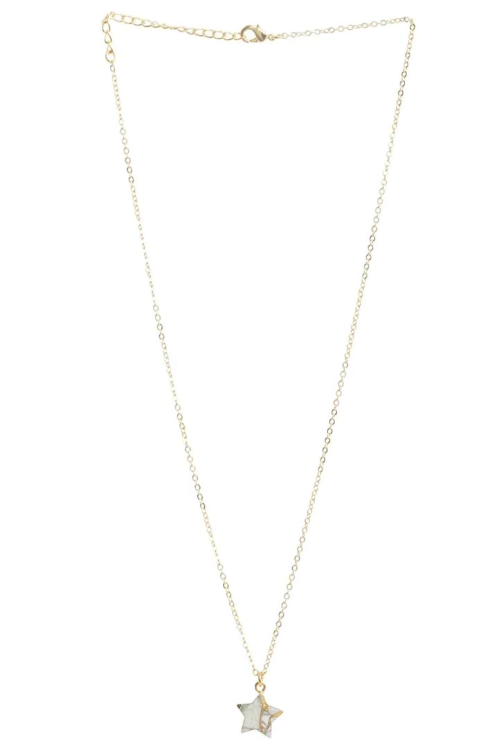 Mojave Mini Star Earring and Necklace Set White