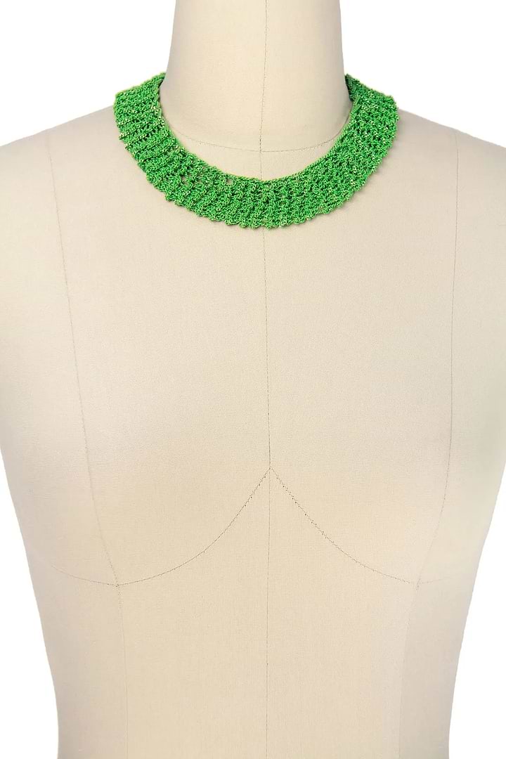 Crochet Chain Short Necklace Lime Green