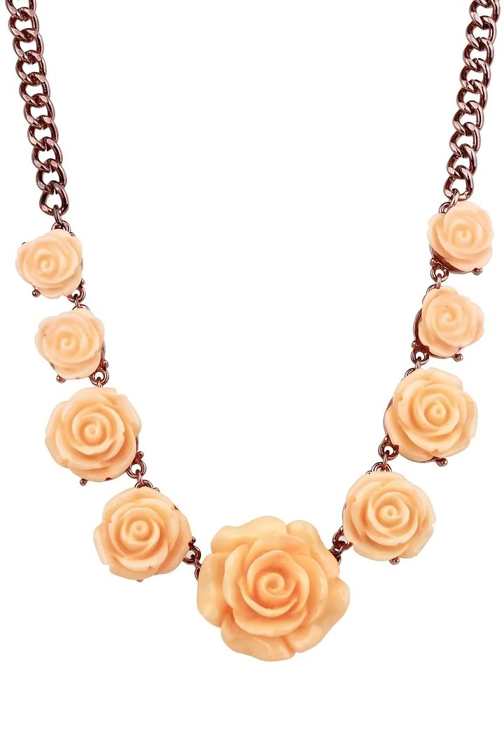 Rose Petal Statement Necklace Papaya Whip