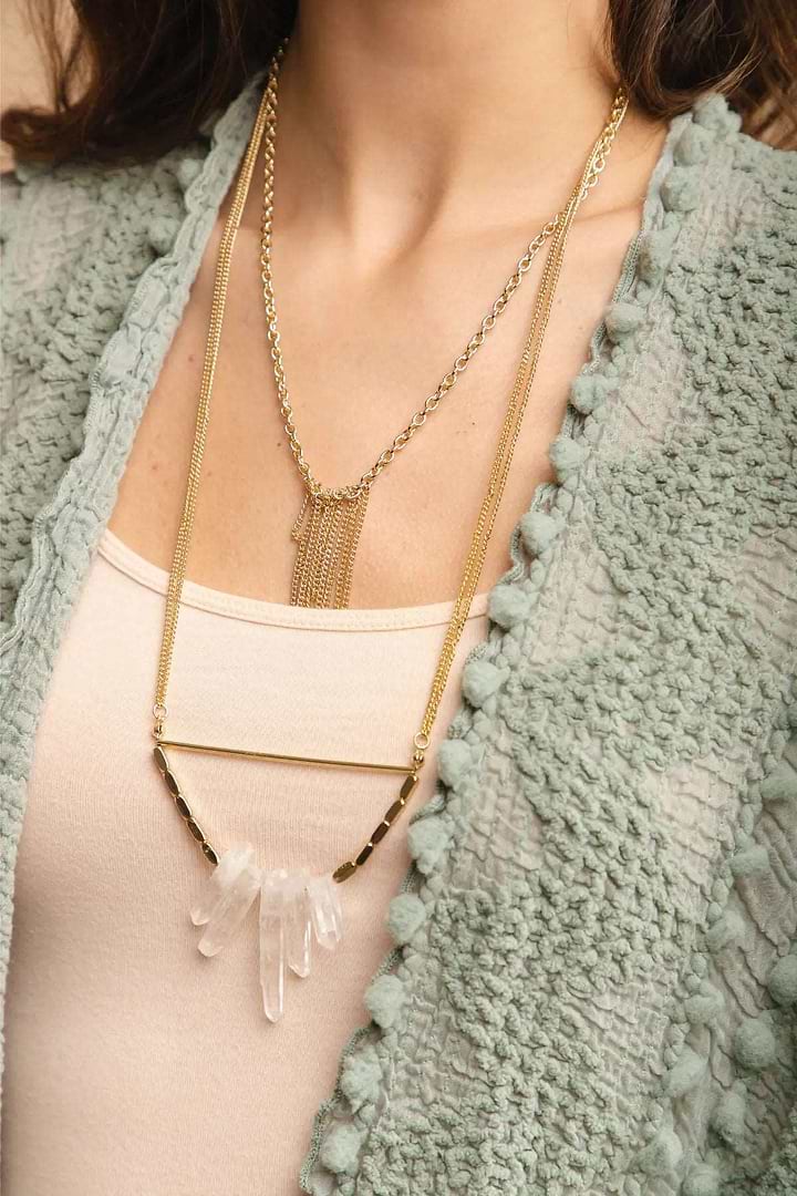Boho Layered Chain Necklace Gold