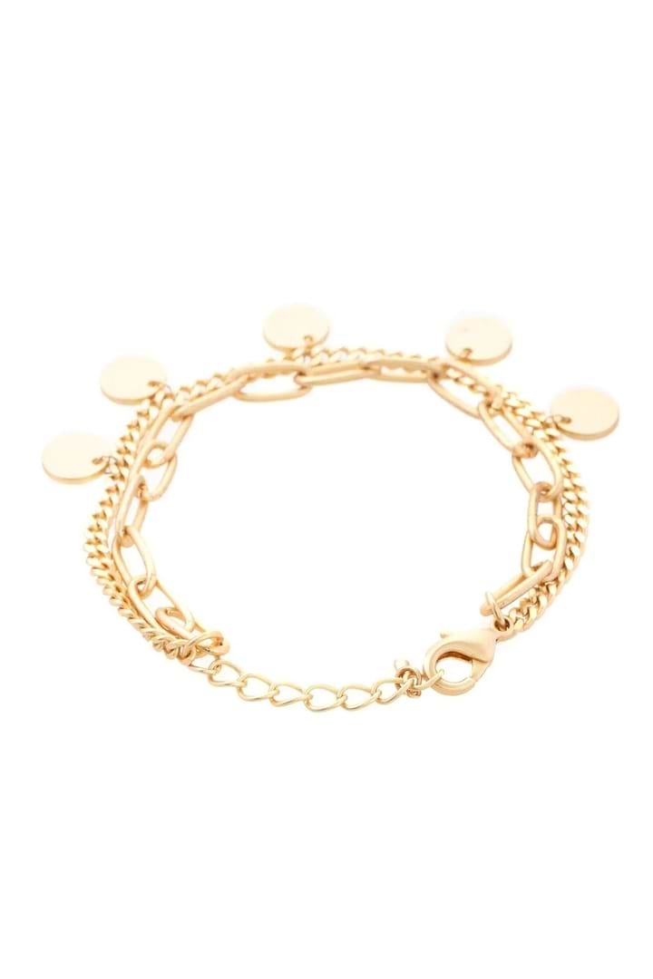 Golden Chain Link Charm Bracelet Gold