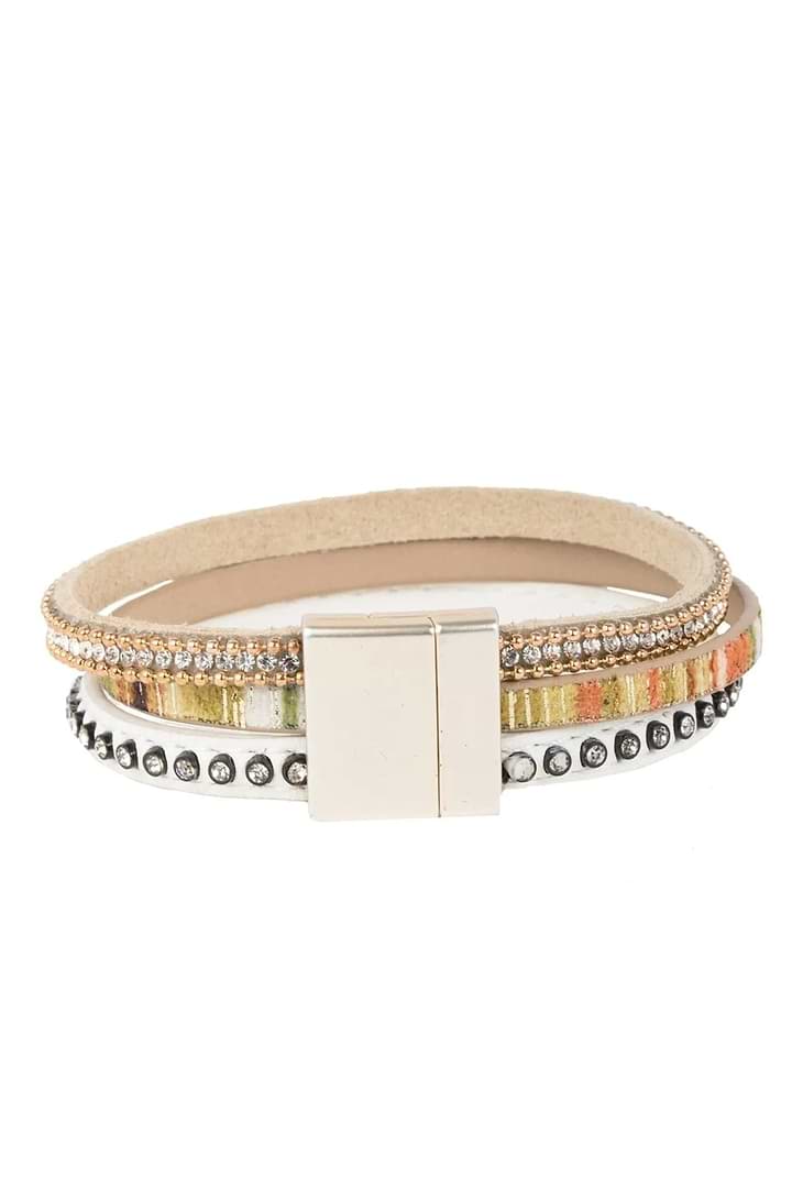 Gemma Leather Bracelet Beige