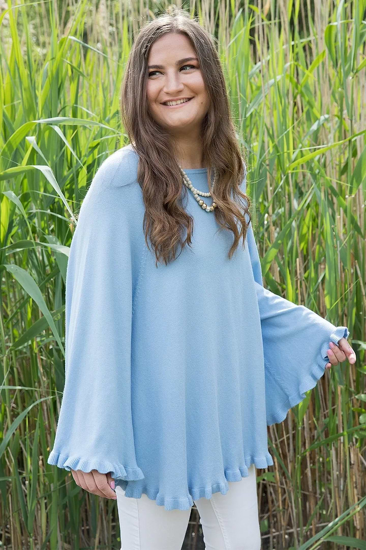 Talia Poncho Light Blue