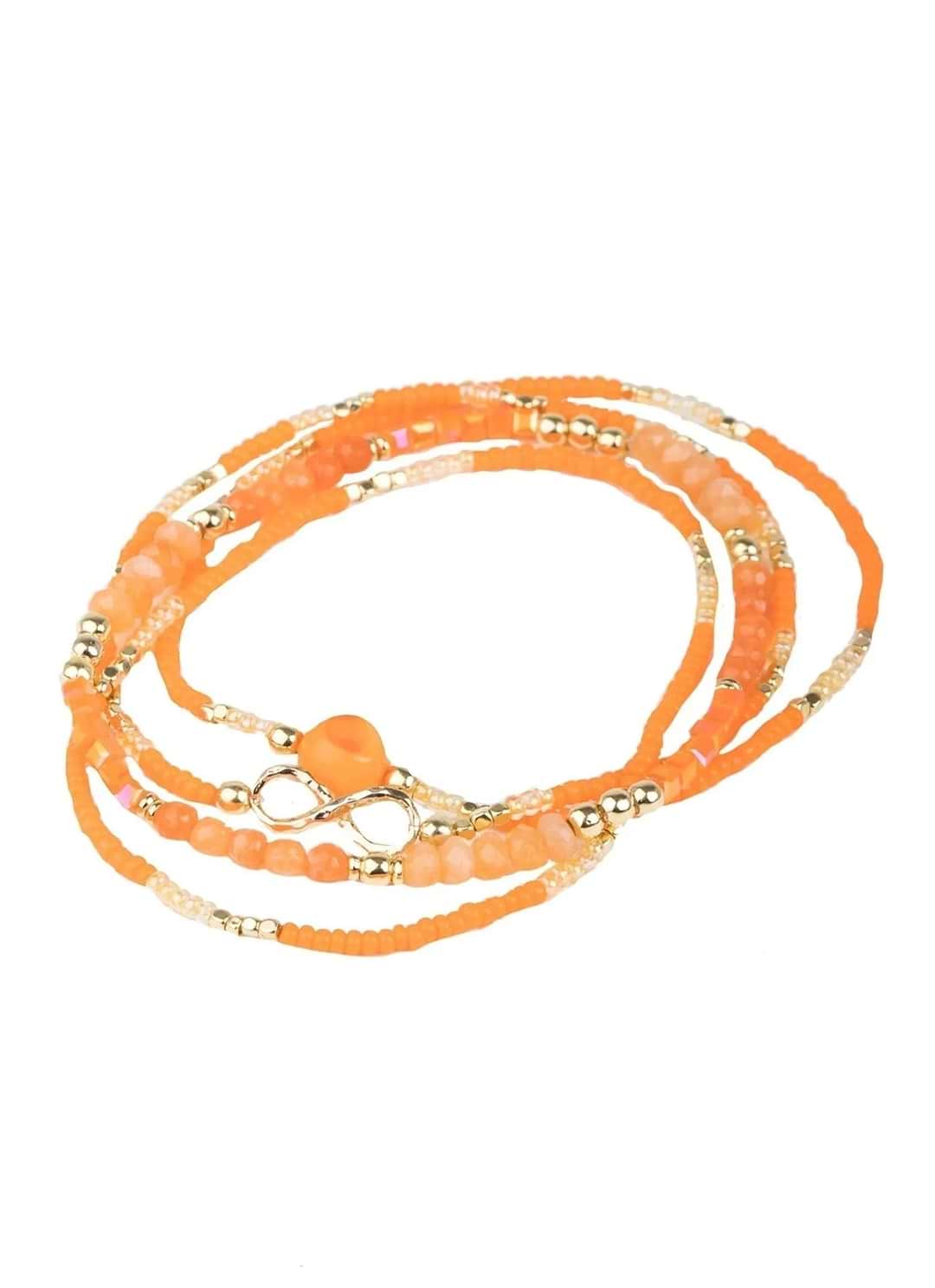 Infinity Beaded Bracelet Set - Sandy Brown