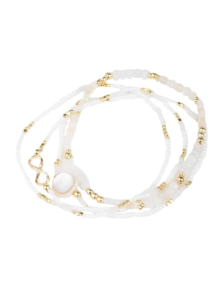 Infinity Beaded Bracelet Set - White