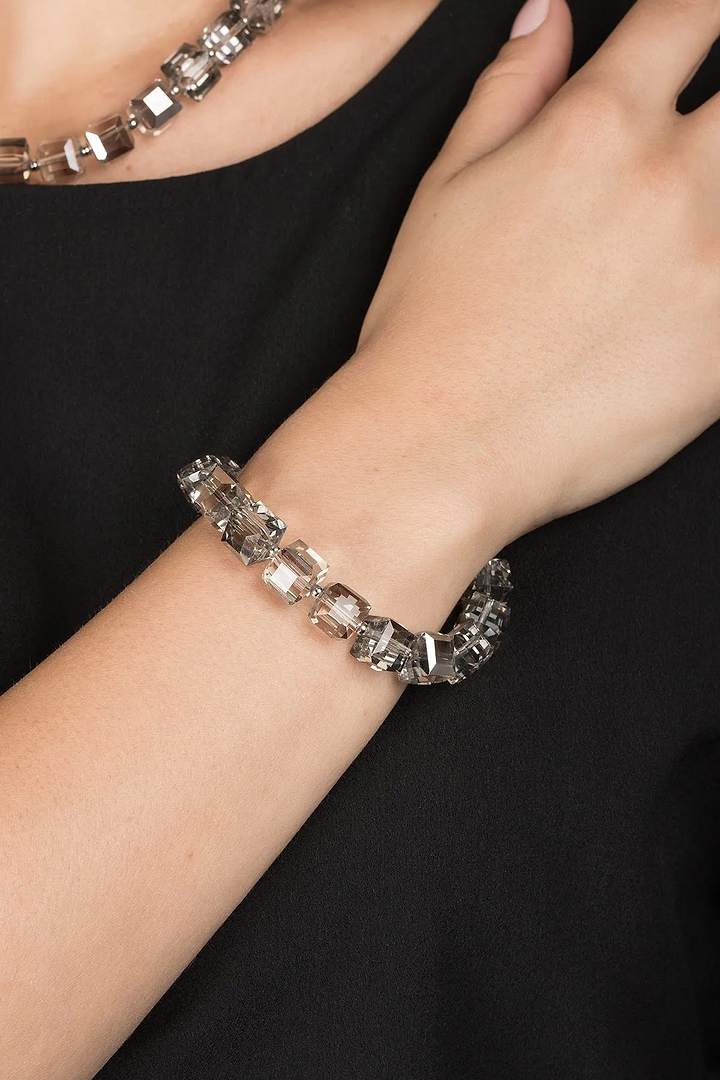 Faceted Bead Bracelet Grey