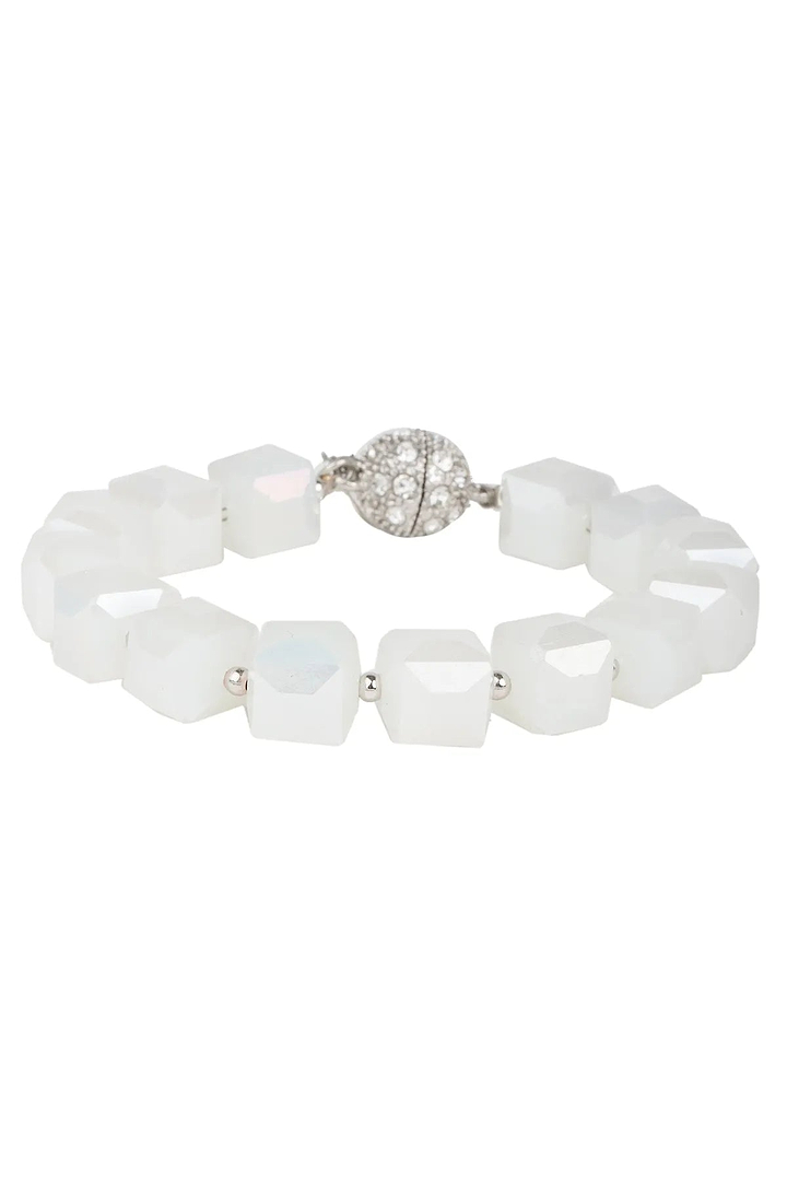 Faceted Bead Bracelet White
