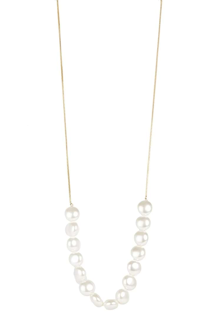 Motee Long Pearl Necklace White