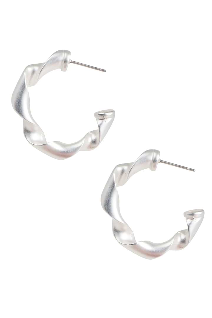 Twisted Hoop Earring Silver