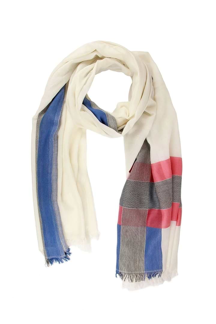Oversized Plaid Scarf Ivory