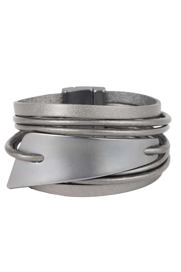 Absolute Zero Leather Bracelet Silver