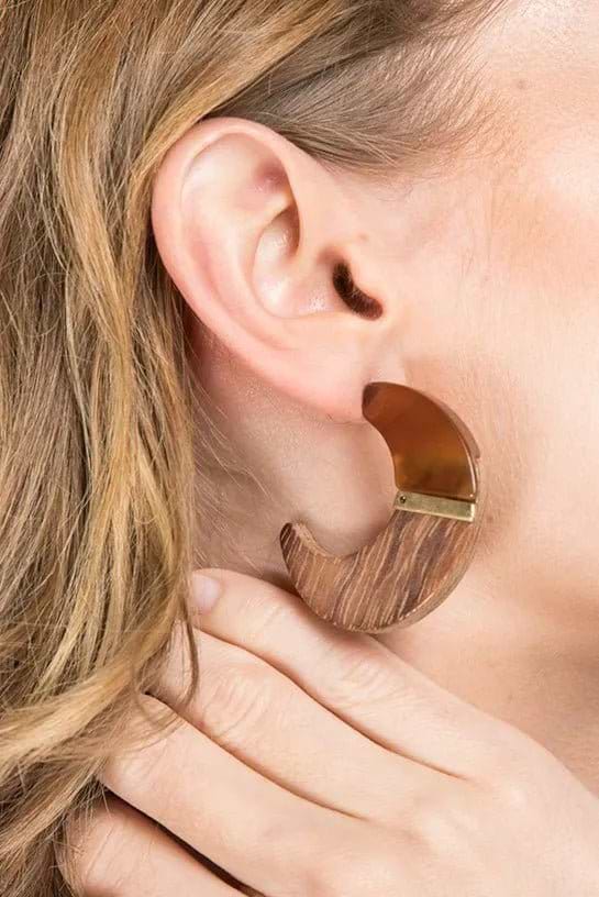 Zion Wooden Hoop Earring Sienna