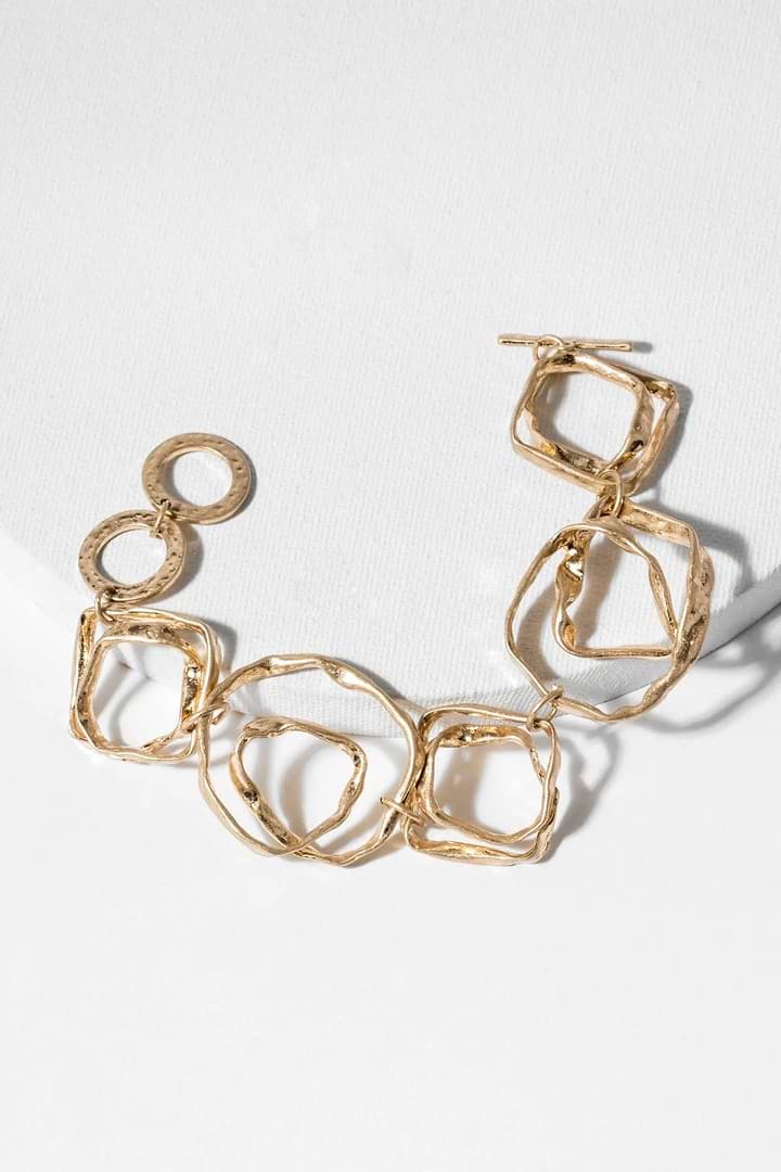 Hand Hewn Bracelet - Gold
