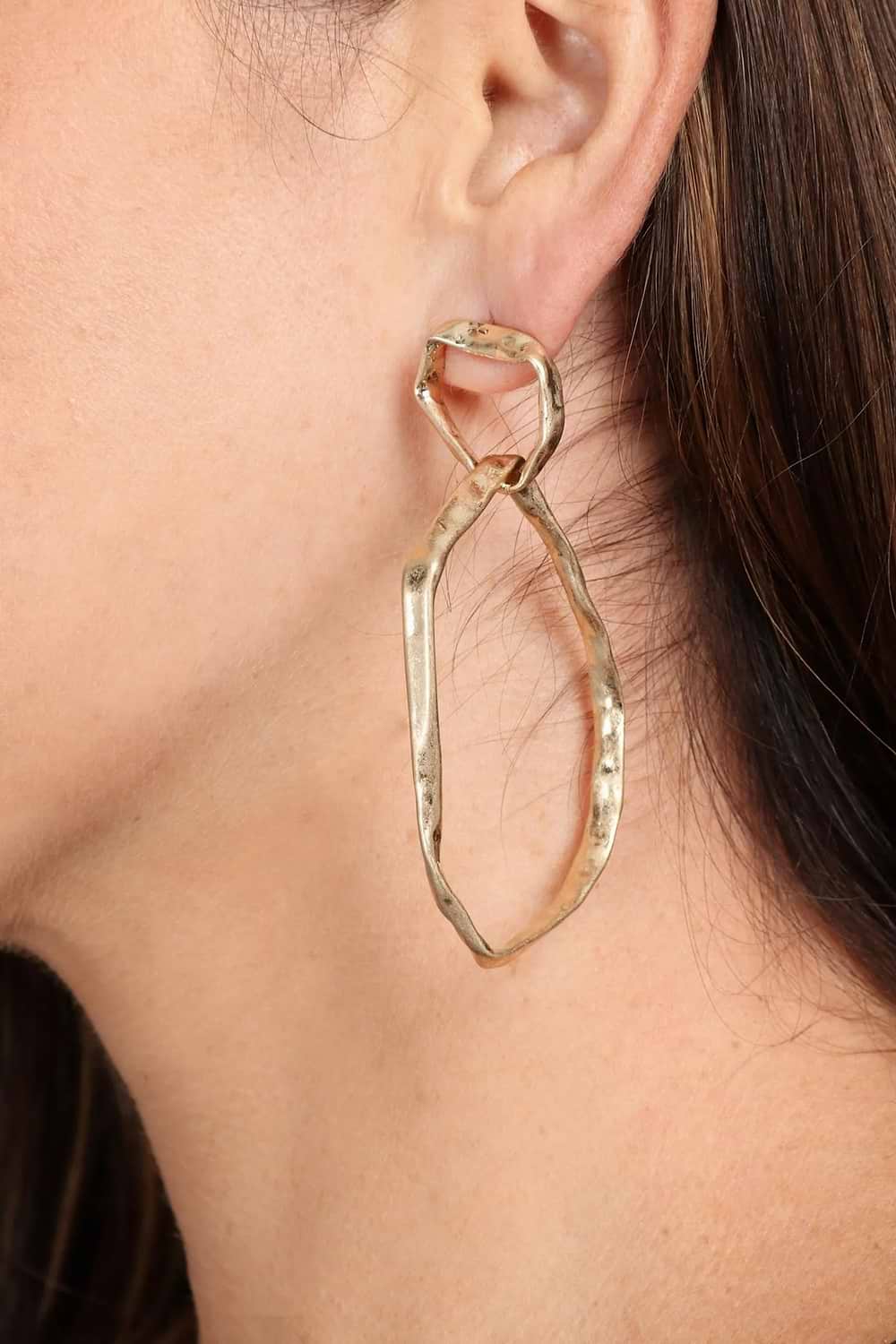 Hand Hewn Earring - Gold