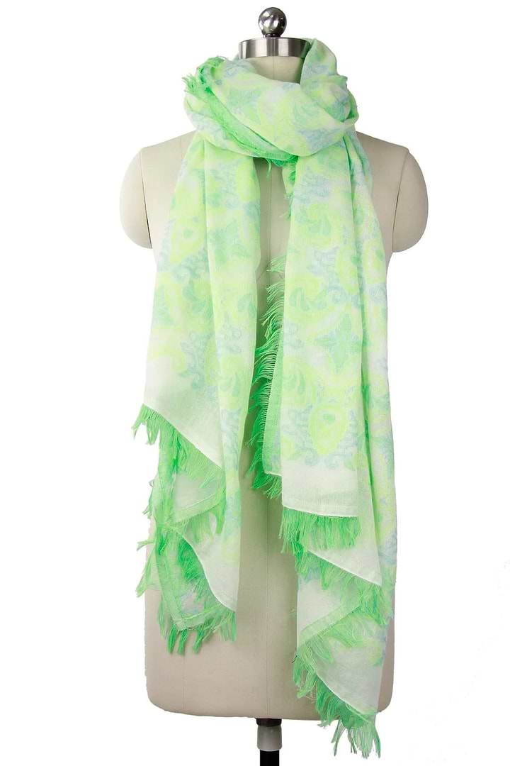 Vibrant Green Eyelash Scarf - Light Green 