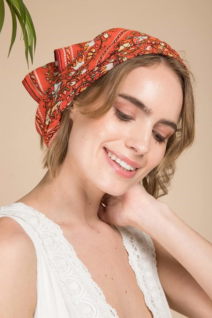 Multicolored Bandana Versatile - Coral