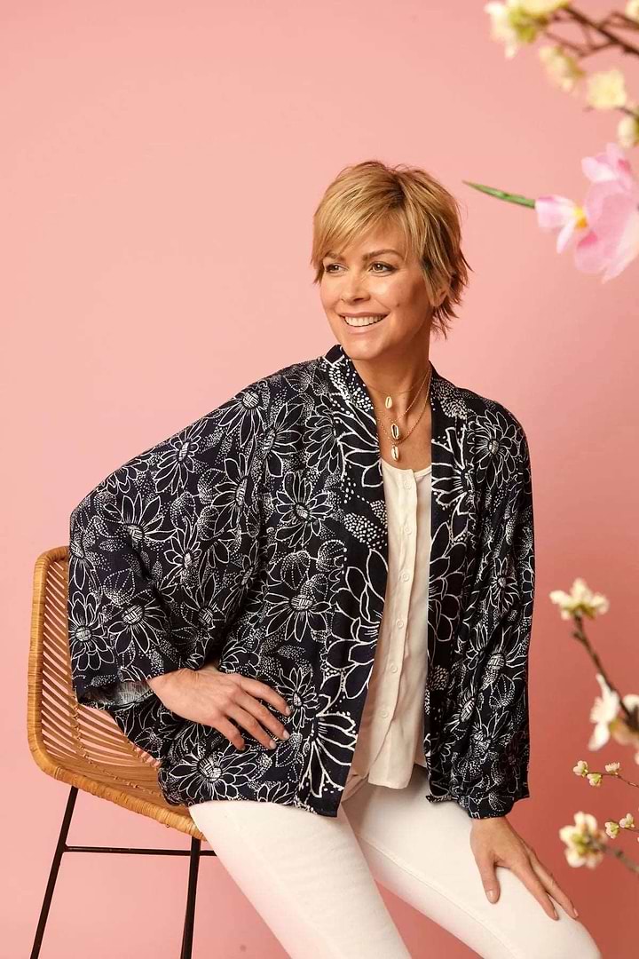 Biff Short Kimono - Black