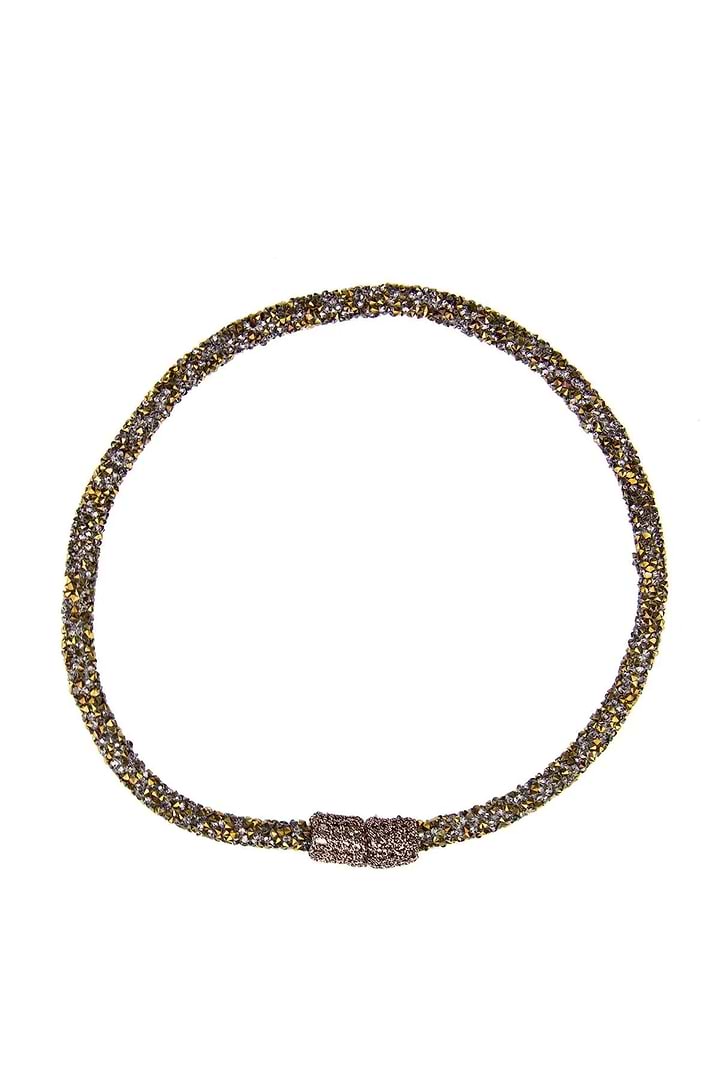 Austria Crystal Choker Necklace Dark Slate Greay