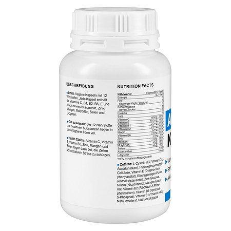 Anti-Ox Komplex, Nutrition Facts