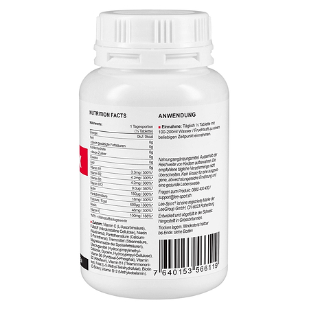 Vitamin B Komplex Forte, Nutrition Facts